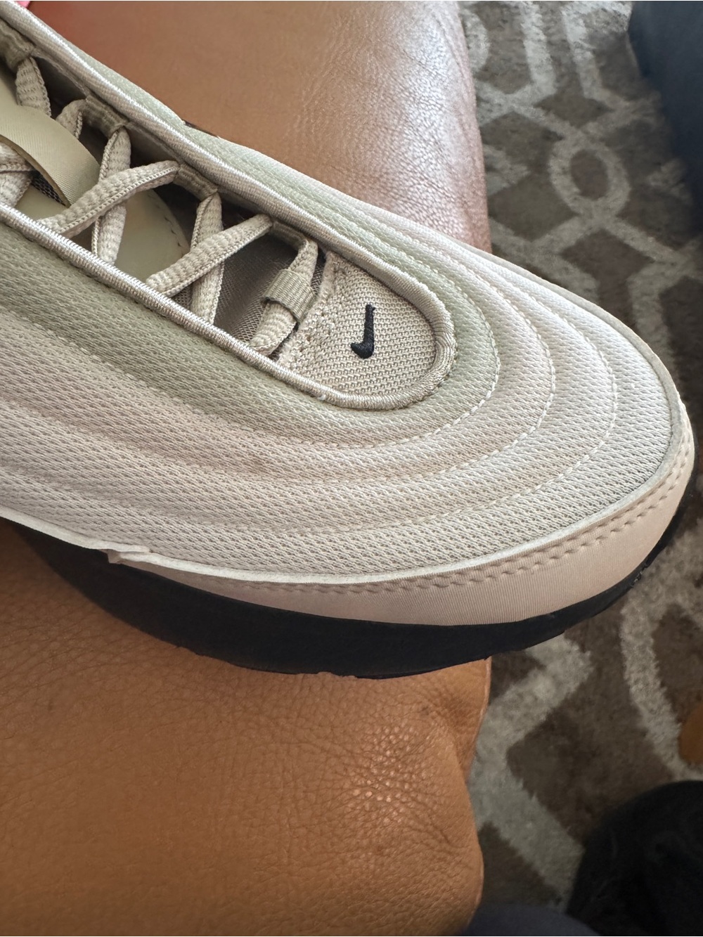 Nike Women’s Air Max Portal Low Top Sneakers in Light Beige with Black Swoosh - Picture 5 of 9